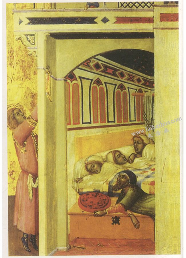 罗伦采蒂兄弟《巴里的圣尼古拉的善举》木板油彩名画高清大图