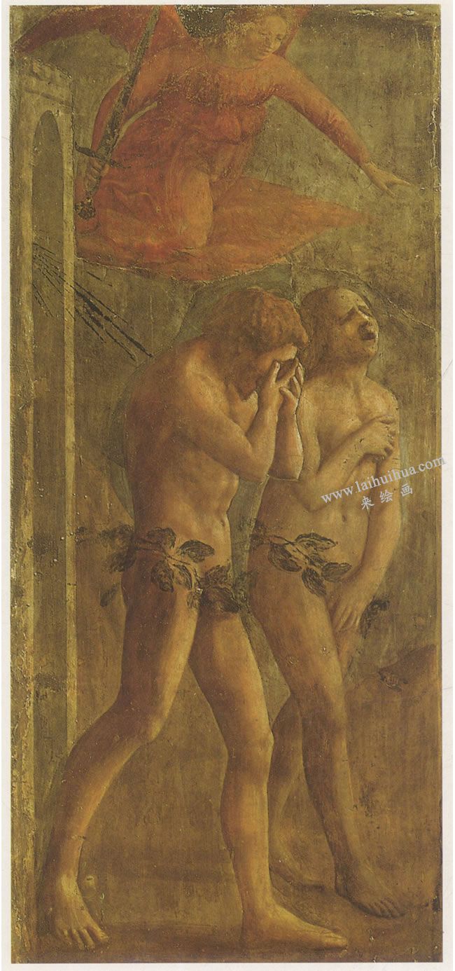 马萨乔《被逐出乐园的亚当和夏娃》湿壁画高清大图