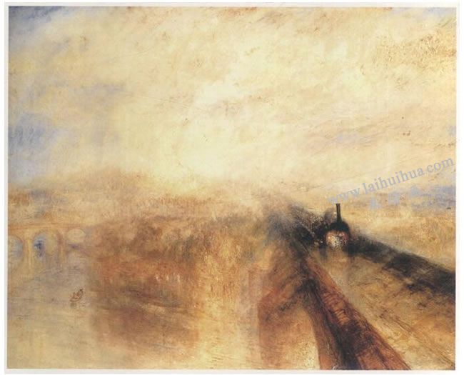 透纳《雨、蒸汽和速度-大西部铁路》名画高清大图