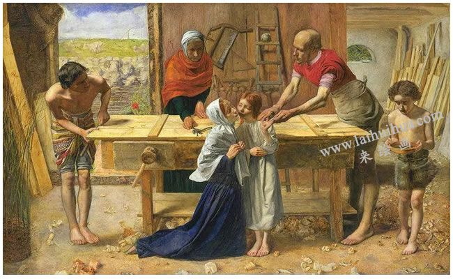 约翰•埃•米莱《基督在父母家中》名画高清大图