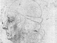 达芬奇《男人的侧面肖像》素描高清大图