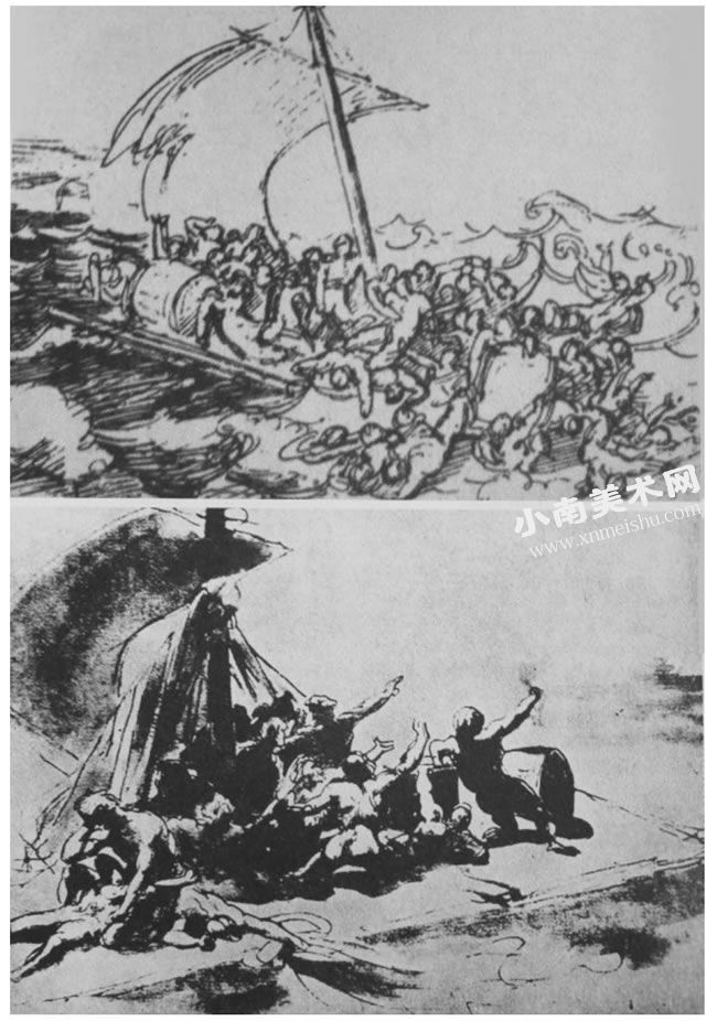 [法]泰奥杜尔•席里柯《梅杜萨之筏》（创作草图）高清大图