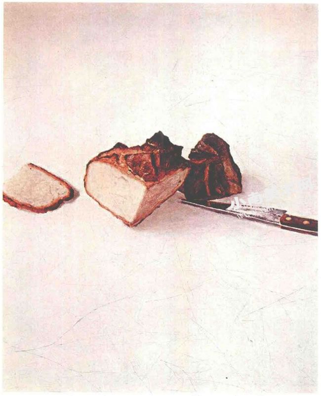 阿利卡《小刀与面包》静物油画高清大图
