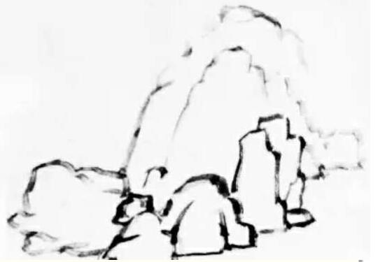 山石绘画的基本步骤 01