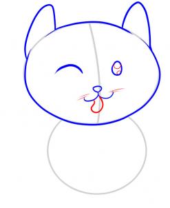 猫的简笔画画法步骤 - 第四步