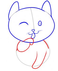 猫的简笔画画法步骤 - 第五步