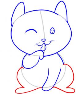 猫的简笔画画法步骤 - 第六步
