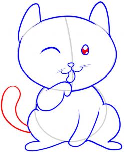 猫的简笔画画法步骤 - 第七步