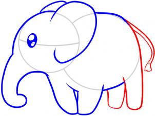 第五步：大象简笔画画法步骤
