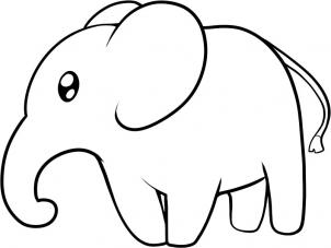 大象简笔画，如何画可爱的大象
