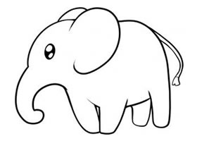 大象简笔画，如何画可爱的大象