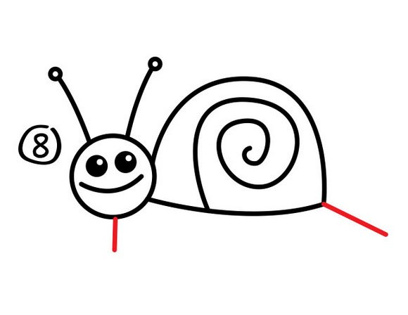 第八步：蜗牛简笔画法步骤