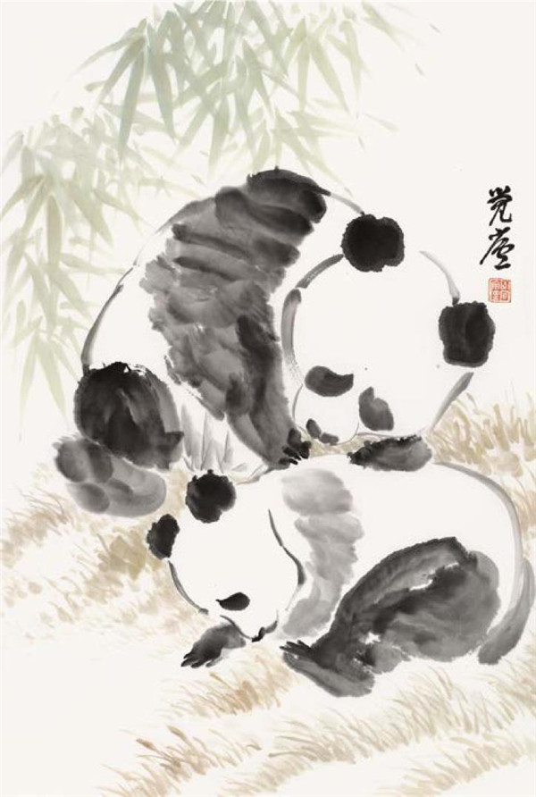 熊猫的国画画法步骤