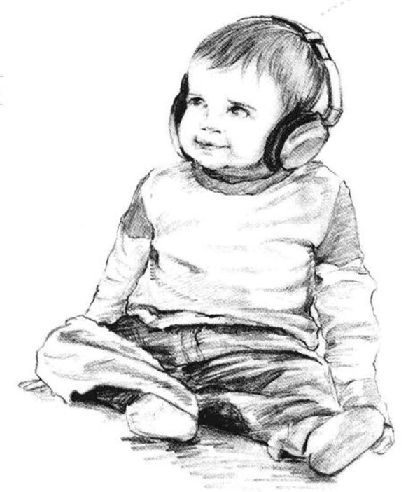 素描戴耳机的小男孩画法步骤