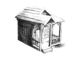 小木屋的素描绘画方法步骤