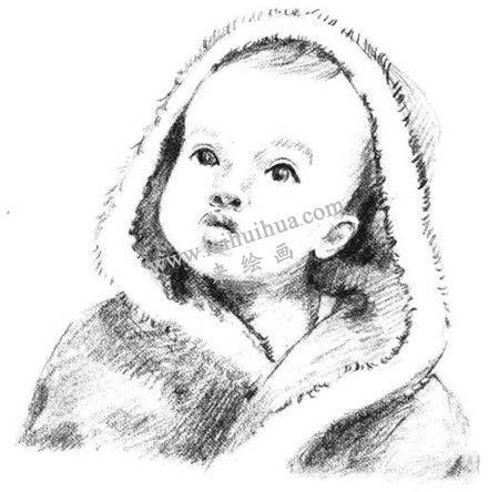 素描双眼皮男婴的绘画方法步骤 九