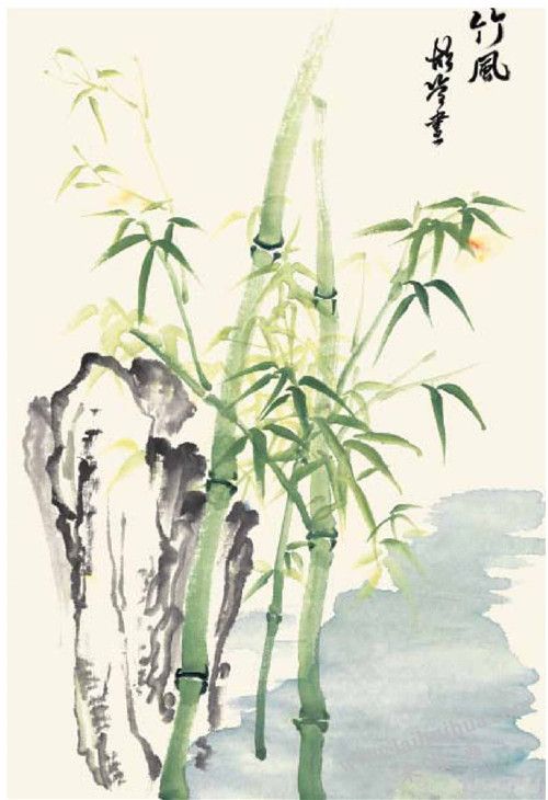 竹子的国画画法  步骤四