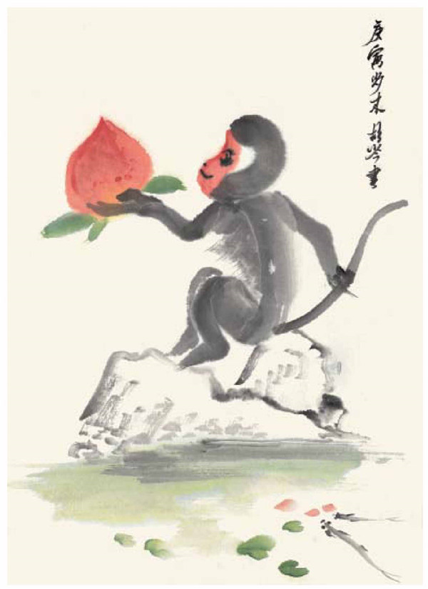 小猴祝寿国画画法
