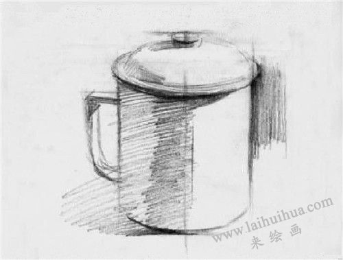 茶缸素描画法步骤 四