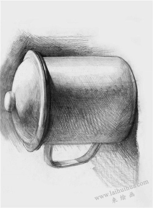 茶缸素描画法步骤 完成图