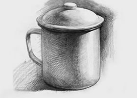 茶缸素描画法步骤