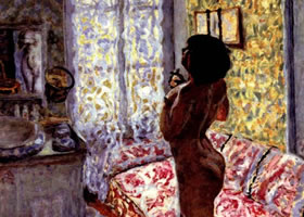 法国皮埃尔•博纳尔《逆光下的裸女》人物油画