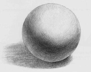 球体素描画法步骤06   范例二