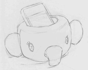 大象玩偶手机托素描画法步骤02