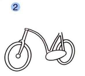 自行车的画法步骤二