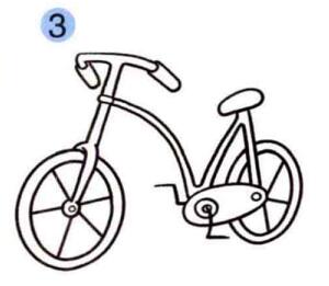 自行车的画法步骤三