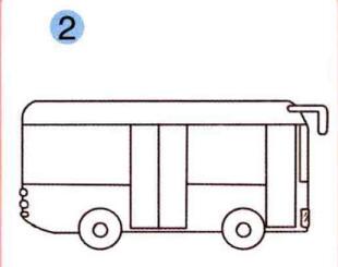 公共汽车的画法步骤02
