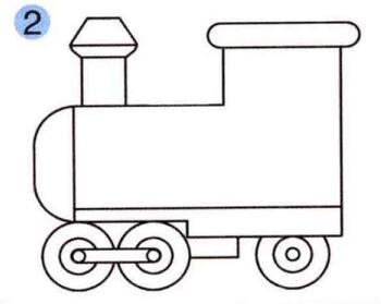 蒸汽机车的画法步骤02