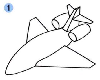 喷气式飞机的画法步骤01