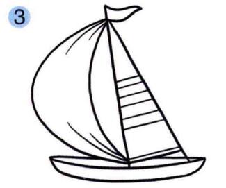 帆船的画法步骤03
