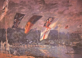 《摩歇的船赛》风景油画