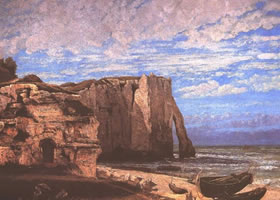 《暴风雨后的峭壁》风景油画