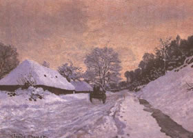 《圣西蒙农庄的积雪》风景油画