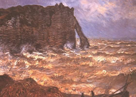 《埃特达的峭壁》风景油画