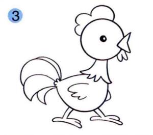 公鸡的画法步骤03