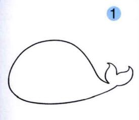 鲸鱼的画法步骤01