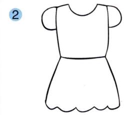 裙子儿童画画法步骤02