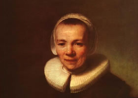 伦勃朗《东美尔夫人像》油画作品