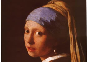 维米尔《戴头巾的女子》油画作品