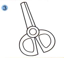 剪刀儿童画画法步骤03