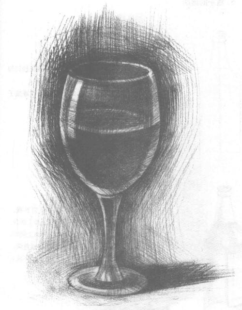 酒杯（高脚杯）的素描画法