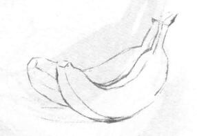 香蕉的素描画法步骤02