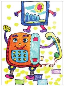 电话儿童画法