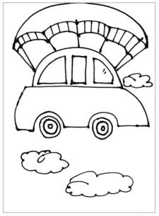 会飞的小汽车儿童画画法步骤02