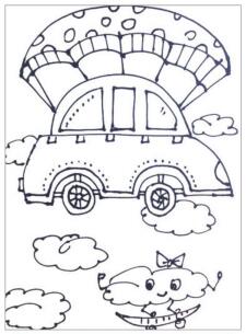会飞的小汽车儿童画画法步骤03