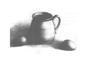 杯子和鸡蛋组合素描画法